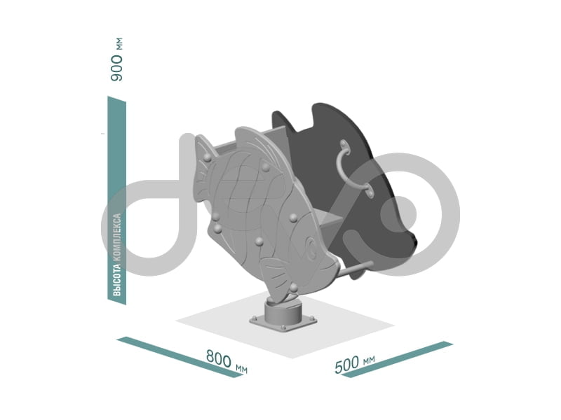 Качалка детской игровой площадки Рыбка