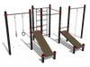 Воркаут комплекс канат, кольца, шведская стенка, 3 турника и 2 наклонные скамьи